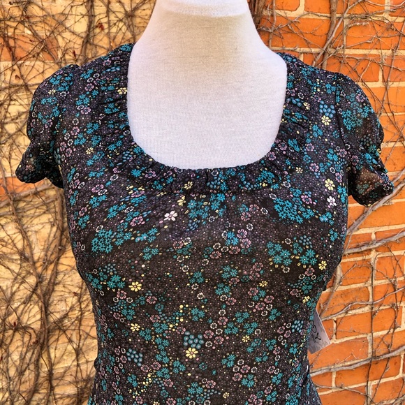 Teal Black EMBODY Dress Flared Boho Festival Small - Picture 6 of 10